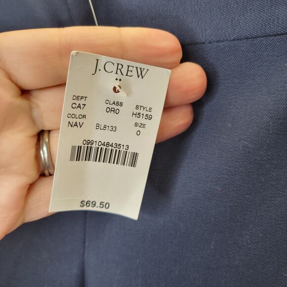 J. Crew Mercantile Women's Navy Flat Front Cropped Chino, 0, NWT - Picture 8 of 10